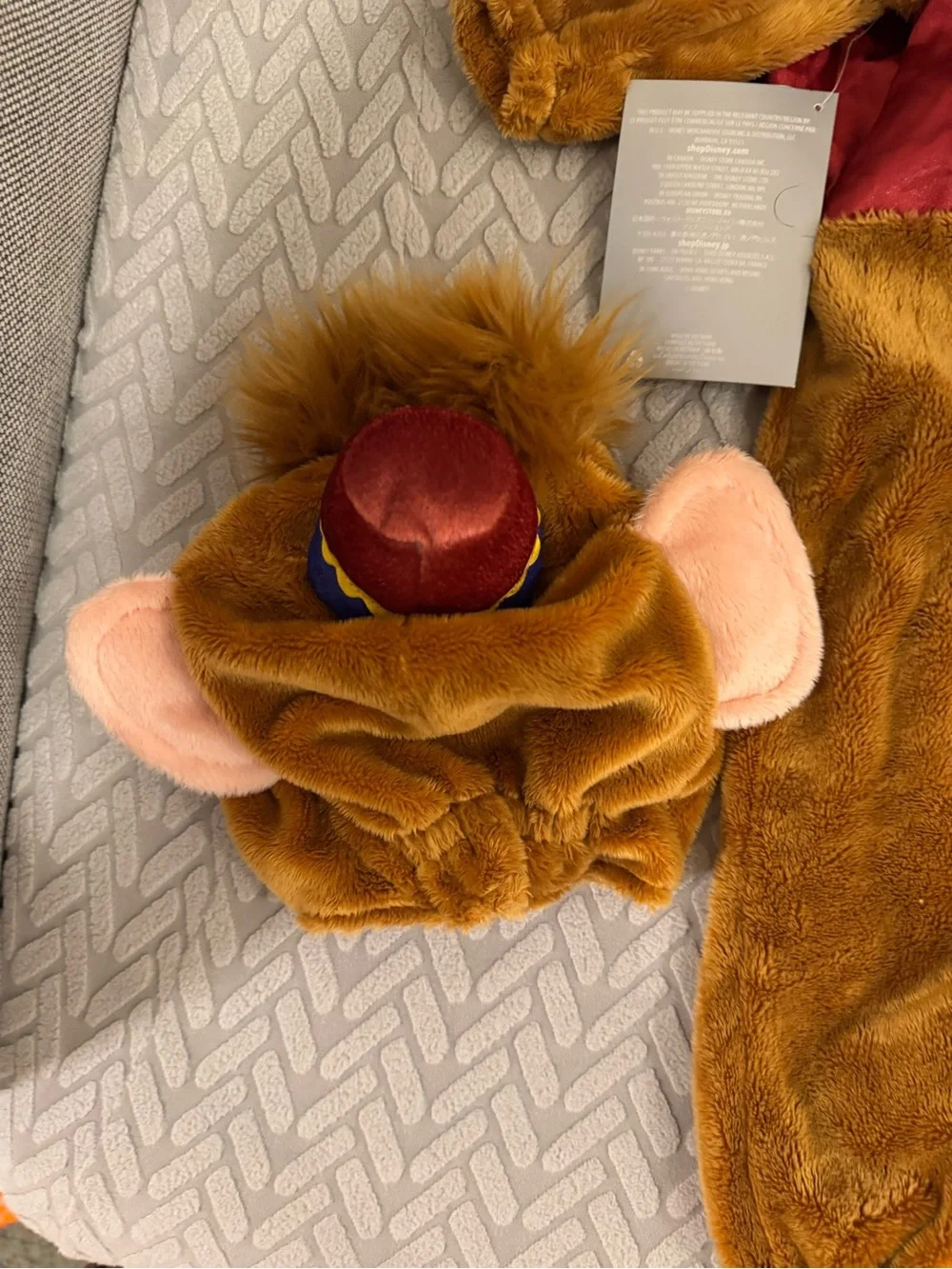 Disney baby Abu monkey from Aladdin costume size 3-6 months NWT